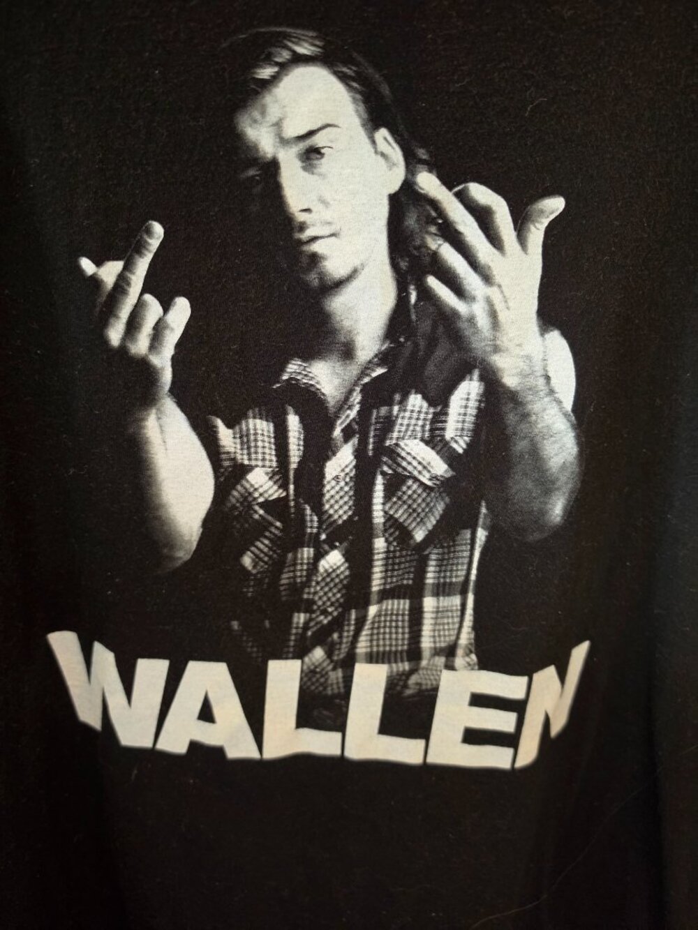 Mens blk Morgan Wallen concert tee shirt 100% cotton Sz XL